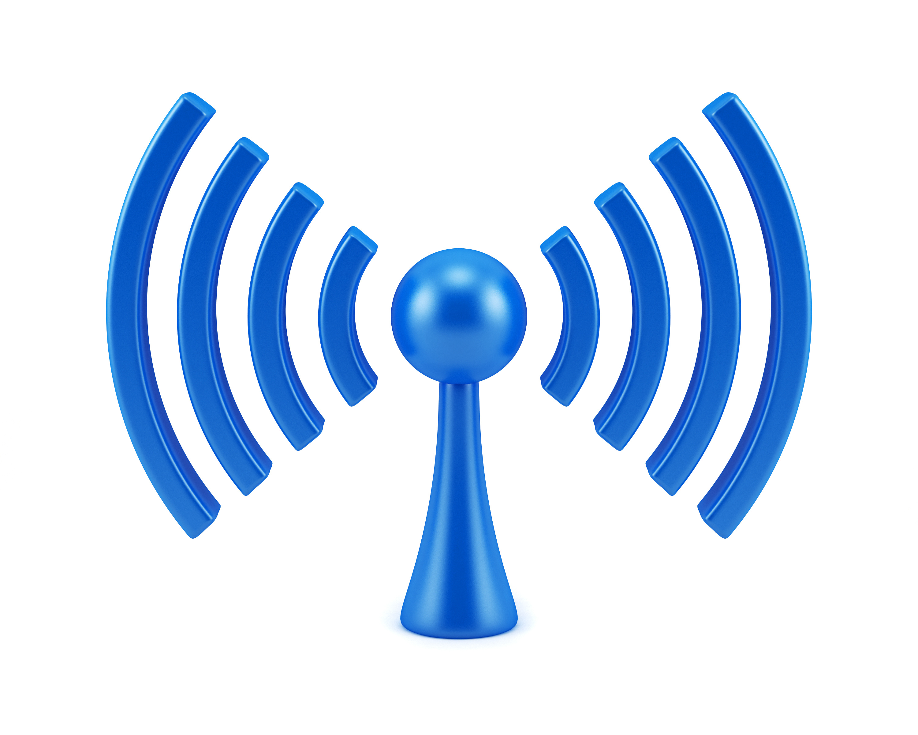 Wireless network sign. 3D symbol isolated Yerli Firewall - Fidye Yazılımı